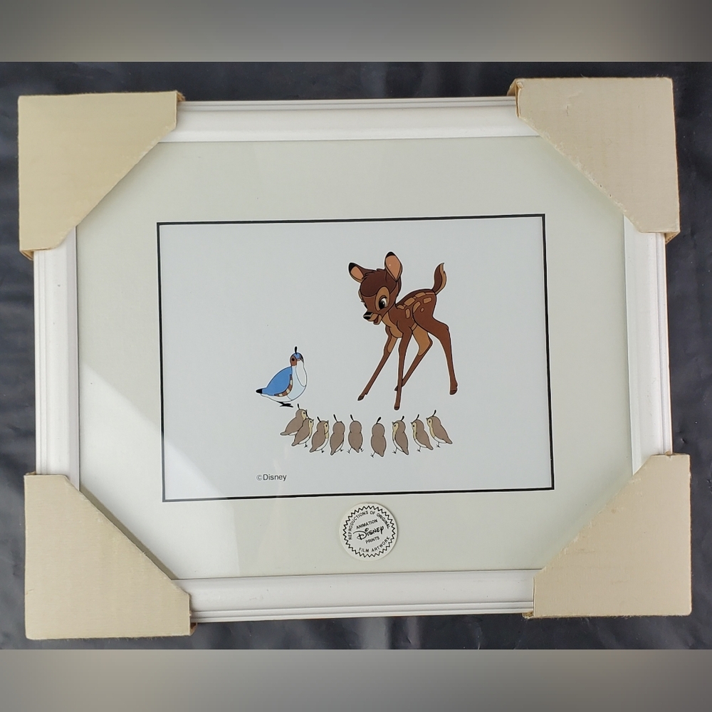Disney Bambi and Quails Reproduction of Original Film Artwork Animation Print